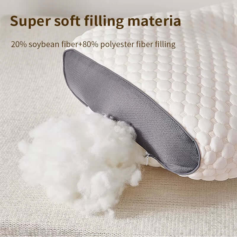 1PC Almohada Neck Pillow Help Sleep Protect the Neck Cervical Orthopedic Soybean Fiber Massage Household SPA Pillow for Sleeping