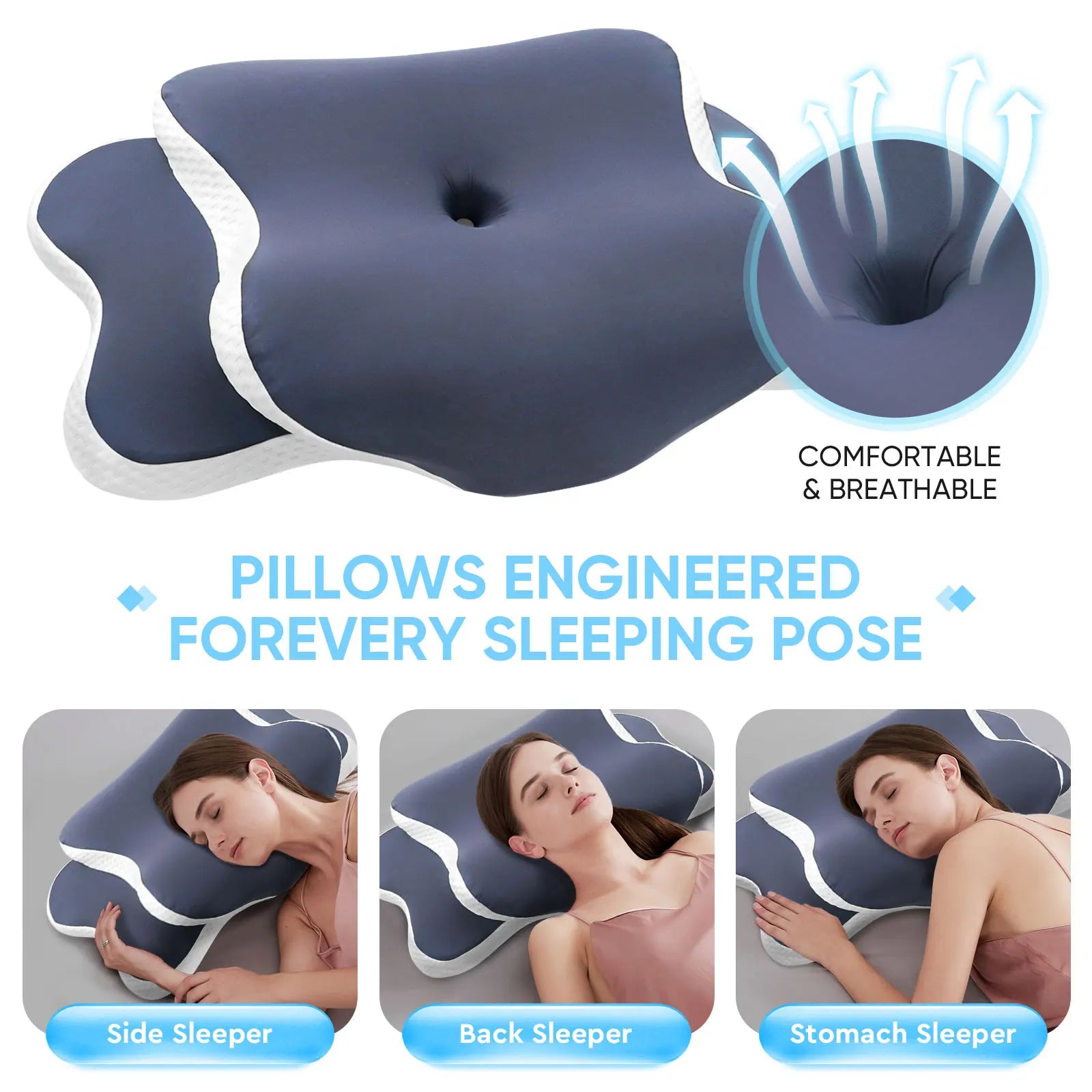 Contour Memory Foam Pillow – Ergonomic Neck Support & Better Sleep