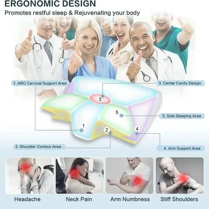 Ergonomic Memory Foam Pillow – Neck Pain Relief & Cervical Support
