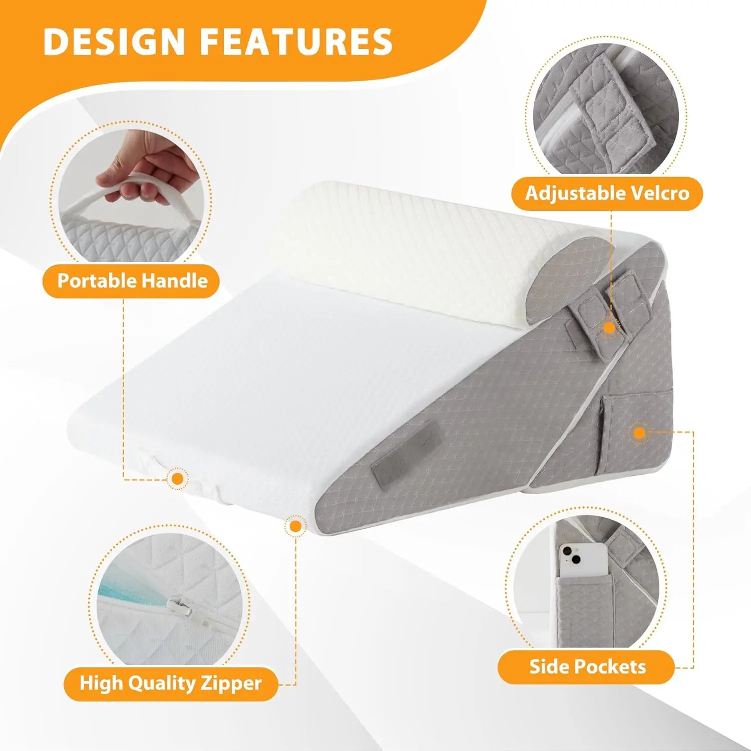 Adjustable Wedge Pillow Set – Ergonomic Support & Better Sleep