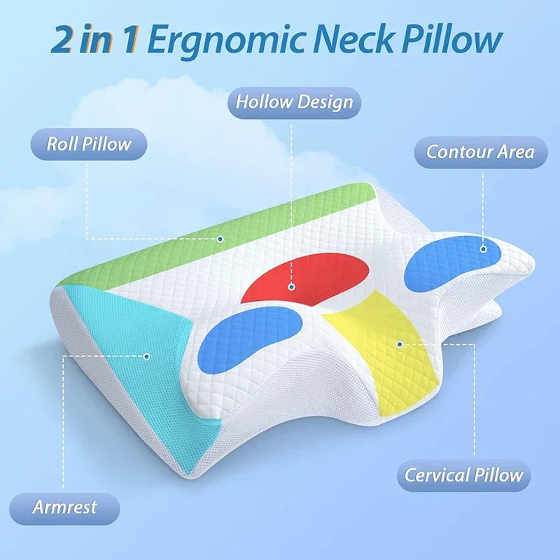 Ergonomic Memory Foam Pillow – Neck Pain Relief & Cervical Support