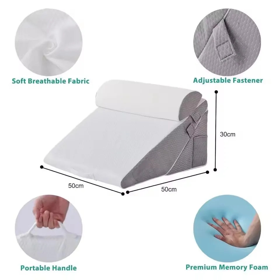 Adjustable Wedge Pillow Set – Ergonomic Support & Better Sleep