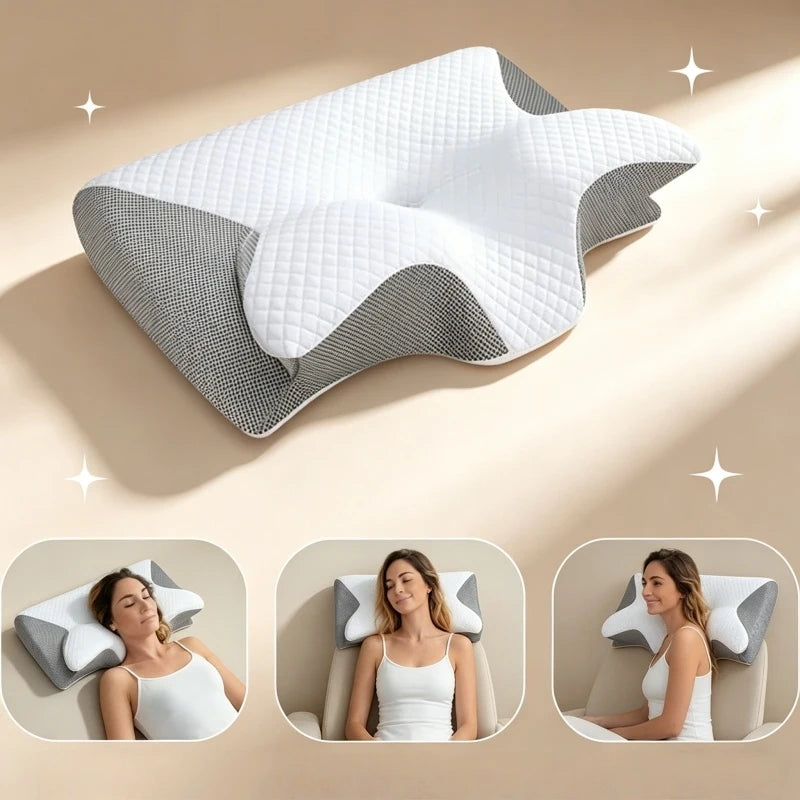 Ergonomic Memory Foam Pillow – Neck Pain Relief & Cervical Support