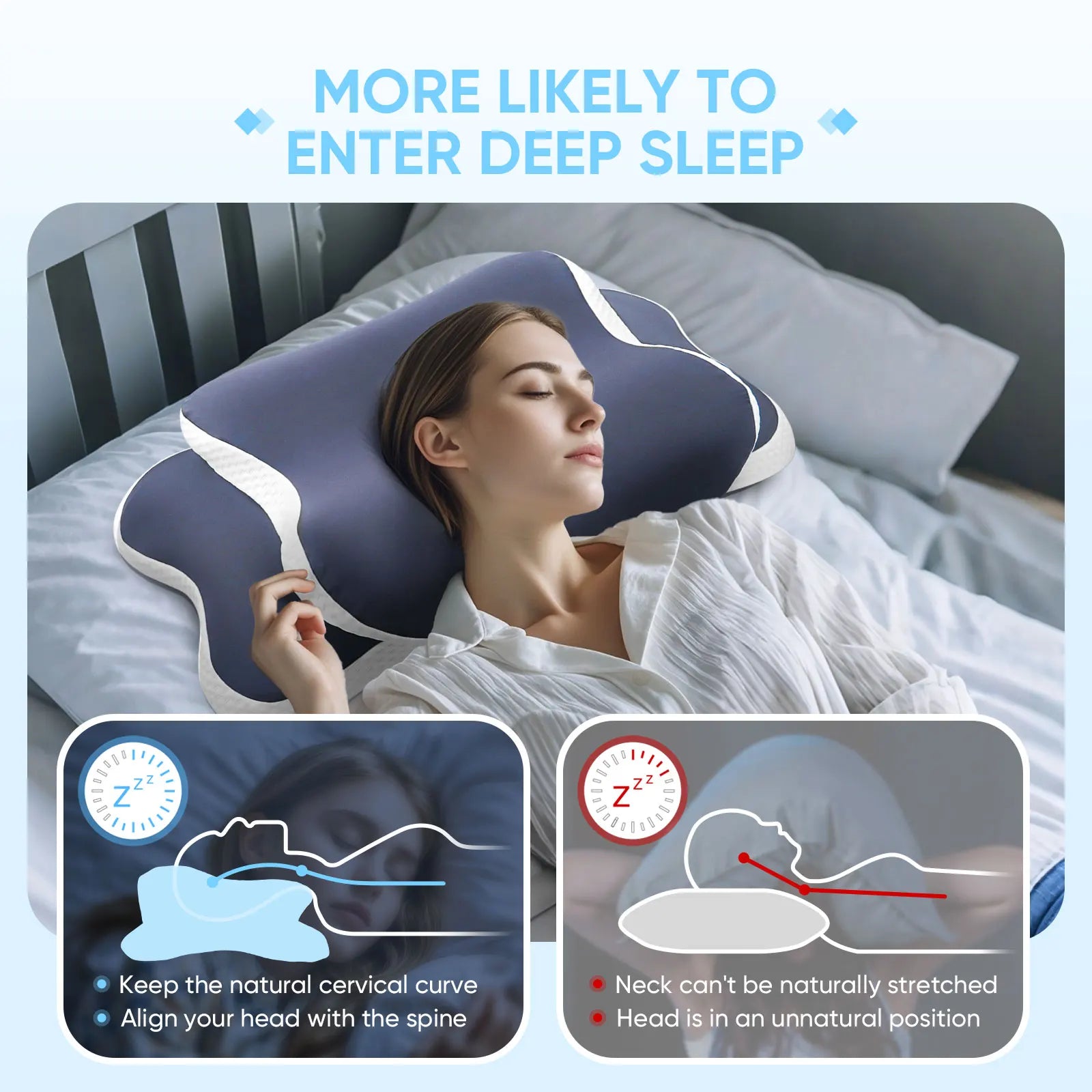 Contour Memory Foam Pillow – Ergonomic Neck Support & Better Sleep