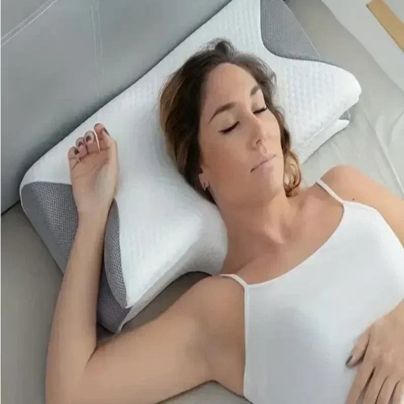 Ergonomic Memory Foam Pillow – Neck Pain Relief & Cervical Support