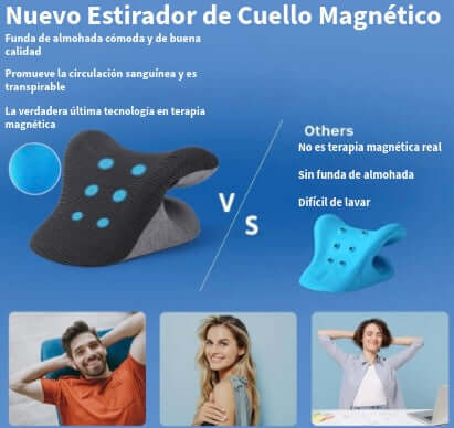 Almohada Cervical Ortopédica de Tracción con Masaje, Corrector de Curvatura, Alivio de Dolor de Cuello y Espalda