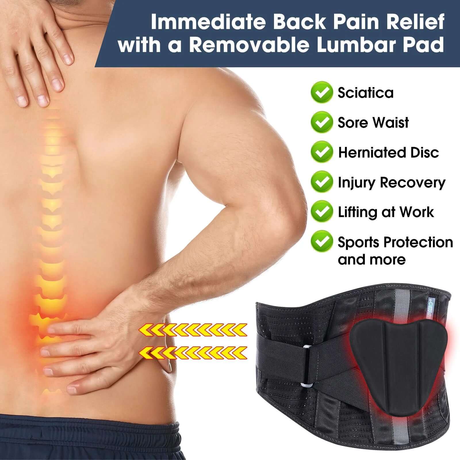 Back Brace for Lower Back Pain Women, Back Support Belt for Men,Back Support Brace for Lifting at Work, Brace for Pain Relief, Herniated Disc, Sciatica, Scoliosis and More (Black,S/M Fit 23