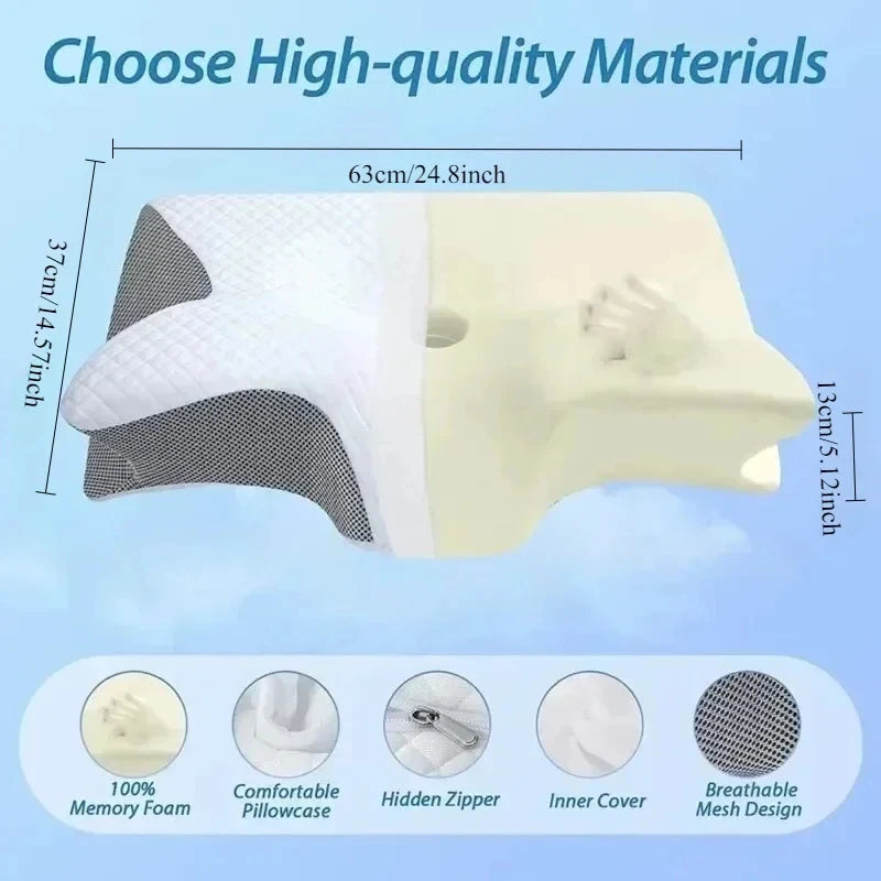 Ergonomic Memory Foam Pillow – Neck Pain Relief & Cervical Support