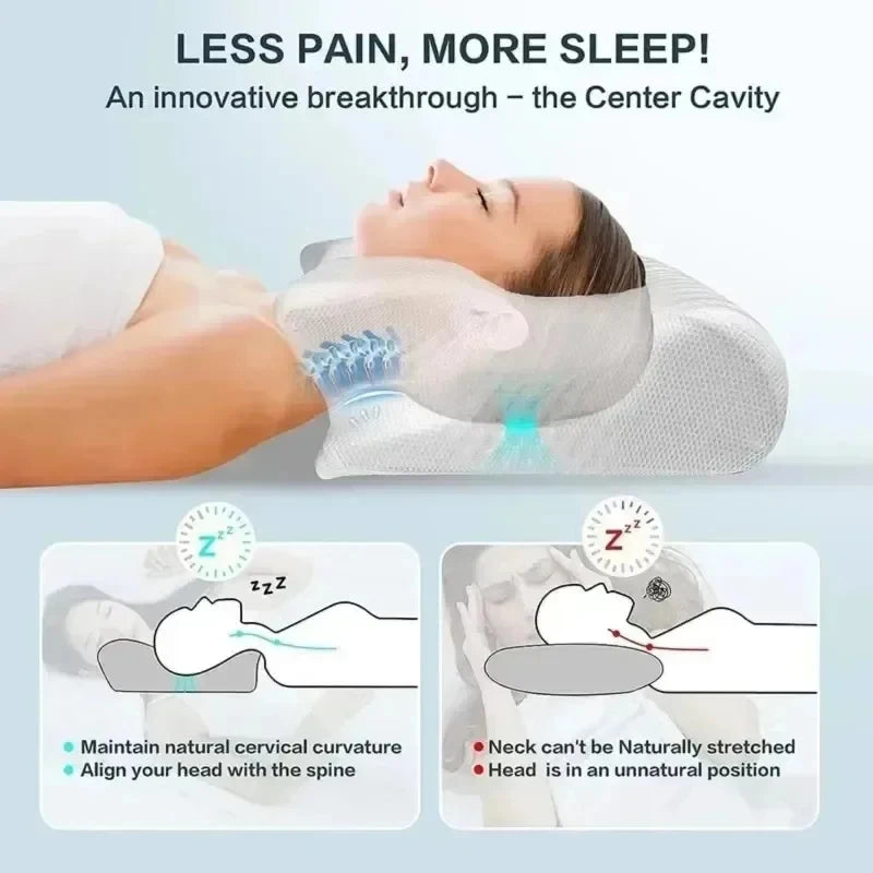 Ergonomic Memory Foam Pillow – Neck Pain Relief & Cervical Support