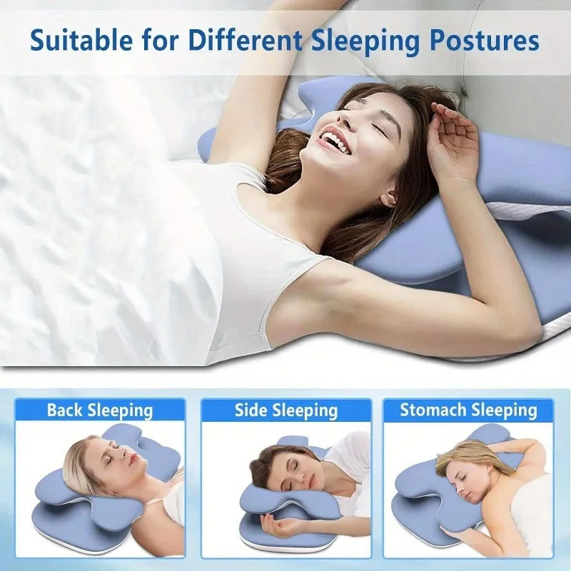Contoured Memory Foam Pillow – Ergonomic Neck Support