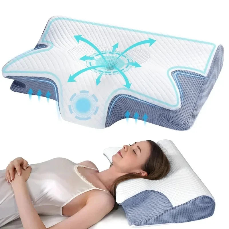 Ergonomic Memory Foam Pillow – Neck Pain Relief & Cervical Support