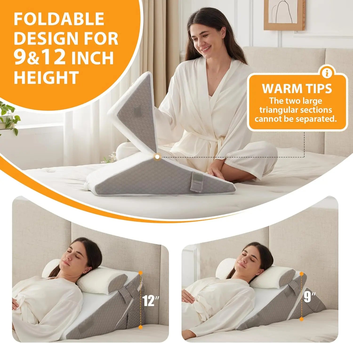 Adjustable Wedge Pillow Set – Ergonomic Support & Better Sleep