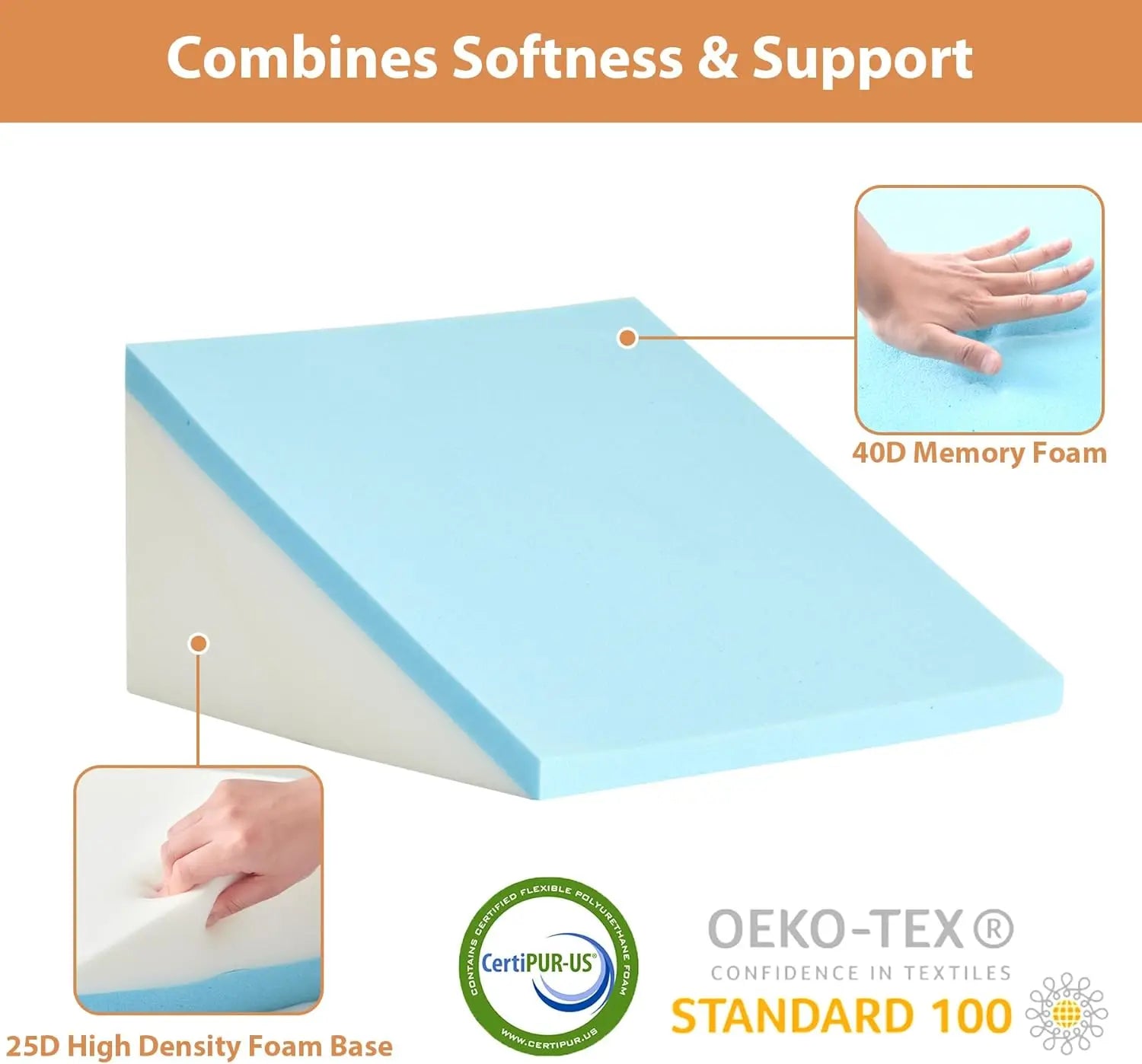 Adjustable Wedge Pillow Set – Ergonomic Support & Better Sleep