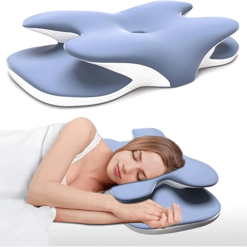 Contoured Memory Foam Pillow – Ergonomic Neck Support