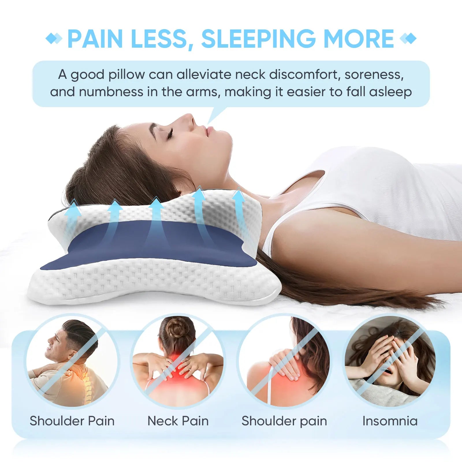 Contour Memory Foam Pillow – Ergonomic Neck Support & Better Sleep