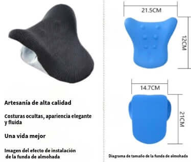 Almohada Cervical Ortopédica de Tracción con Masaje, Corrector de Curvatura, Alivio de Dolor de Cuello y Espalda